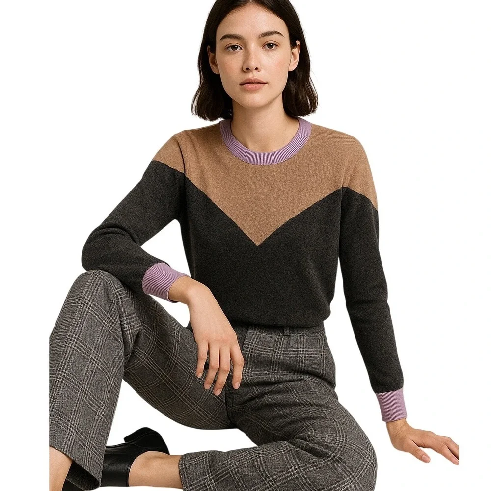 Madewell sz SM Color block‎ Alpaca Wool Blend Sweater Excellent